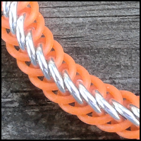 Rubber Half-Persian 4-in-1 Bracelet - Orange