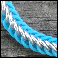 Rubber Half-Persian 4-in-1 Bracelet - Aqua