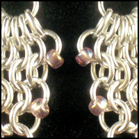 Beaded Net Earrings (Pink Pearl)