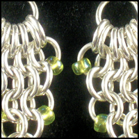 Beaded Net Earrings (Loki's Own Green)