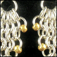 Beaded Net Earrings (Heart of Gold)