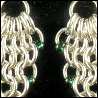 Beaded Net Earrings (McGonagall Green)