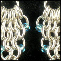 Beaded Net Earrings (Calm Seas)